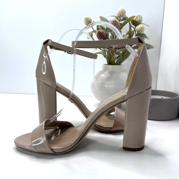 Sam Edelman Yaro Ankle Strap Block Heel Sandal Buckle Beige Women's 9 M - Picture 6 of 10